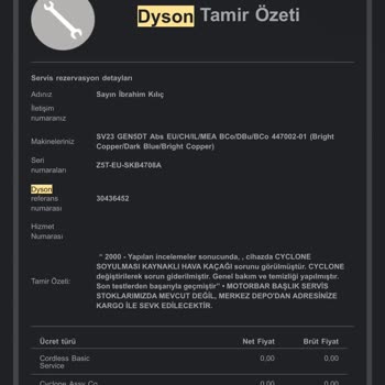 Dyson Süpürgesiyle Yaşanan Yedek Parça Krizi