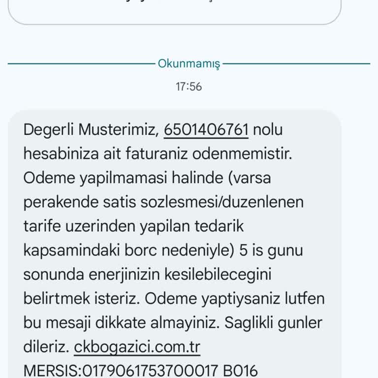 Elektrik Faturası Kesim Tarihi Değişikliği Talebine Yanıt Alamama