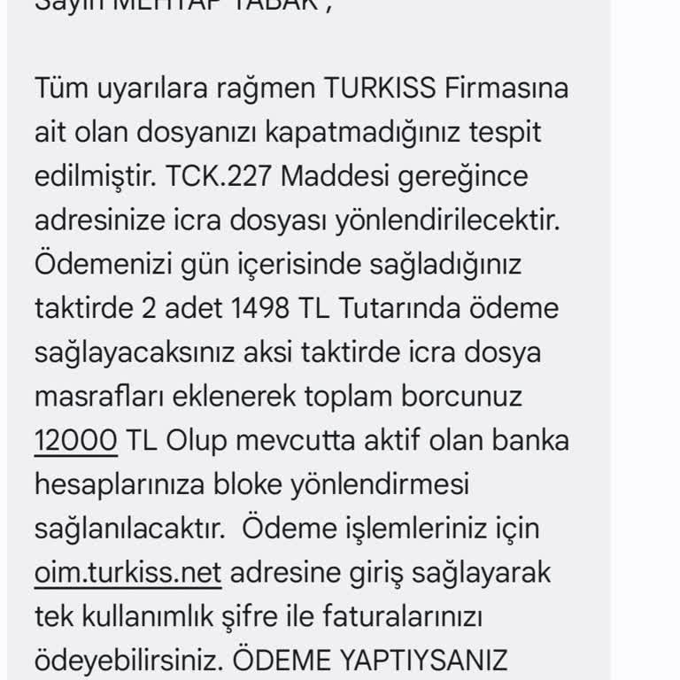 Ulaşılmaz Müşteri Hizmeti Ve Bitmeyen İcra Tehditleri