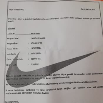 Koray Spor'dan Aldığım Ayakkabıda Hayal Kırıklığı