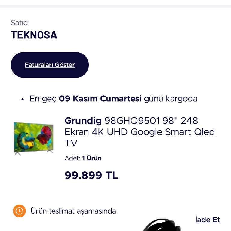 Büyük Televizyon Kargosu Sorunu