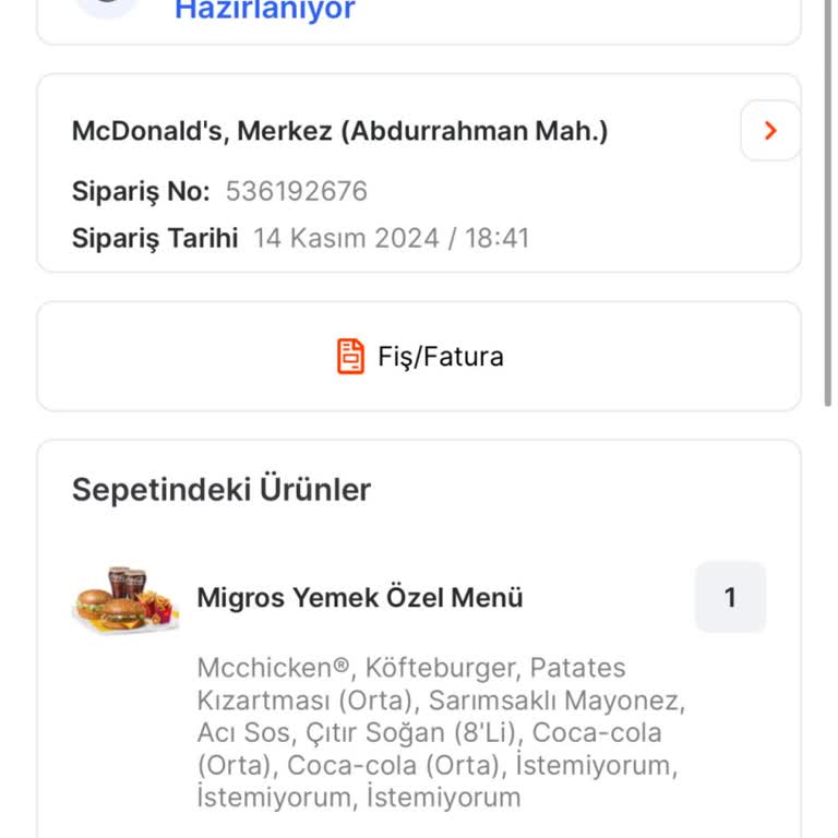 McDonald's Edirne'de Sipariş Gecikmesi Ve İletişim Sorunu