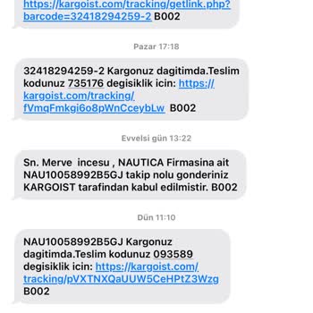 Kargoist Sarıyer Şubesi: İki Gönderim De Teslim Edilmeden İade Edildi!
