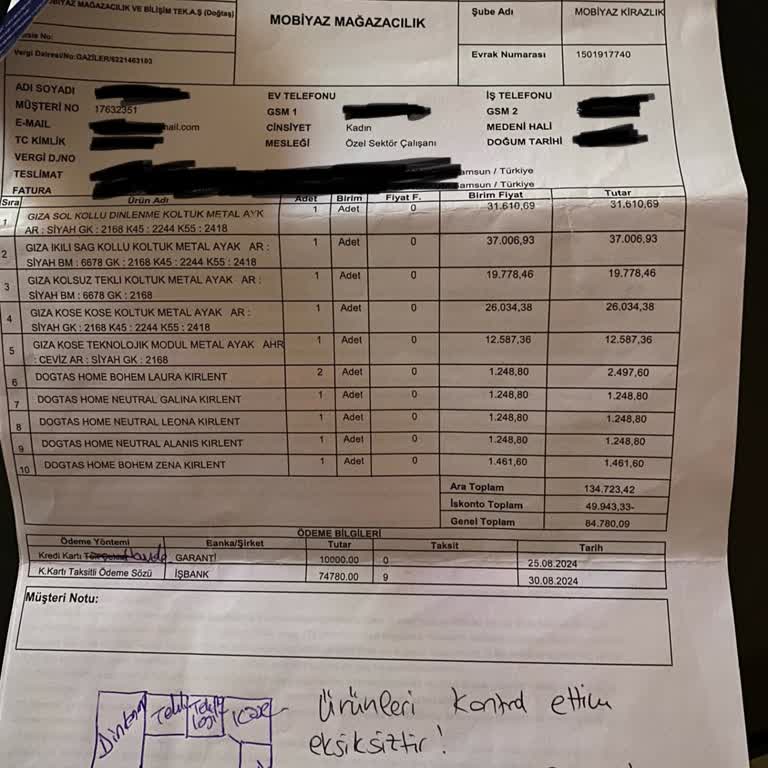 Çöken Koltuk Ve İlgisiz Servis