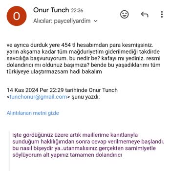 Paycell Hesabımda Yaşadığım Sorunlar Ve Yanıtsız Kalan Talepler
