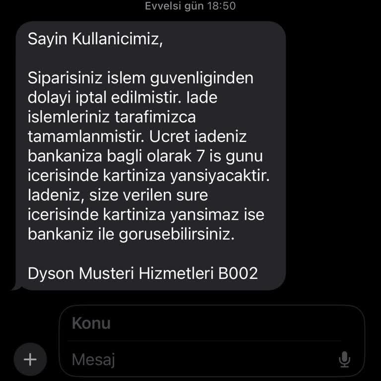 Dyson Siparişinde Stok Ve İletişim Sorunları