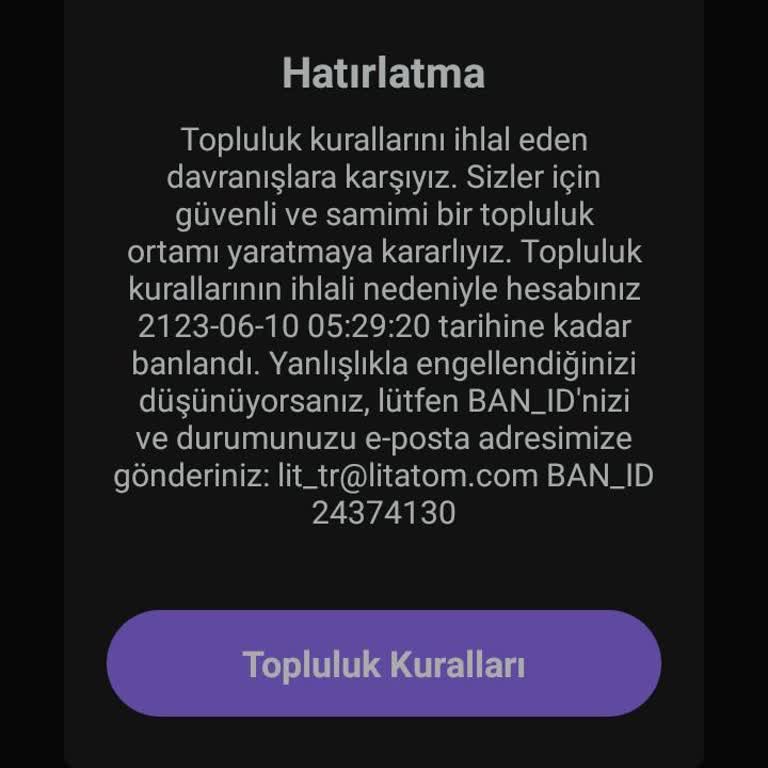 Haksız Yere Alınan Ban İçin Yardım Talebi