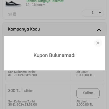 İndirim Kuponu Sorunu Ve Müşteri Hizmetleri Cevapsızlığı