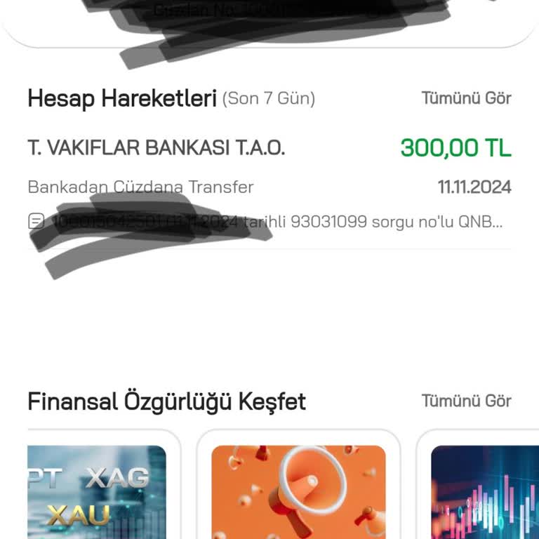 AHL Pay Uygulamasında Hesap Ekside Görünüyor