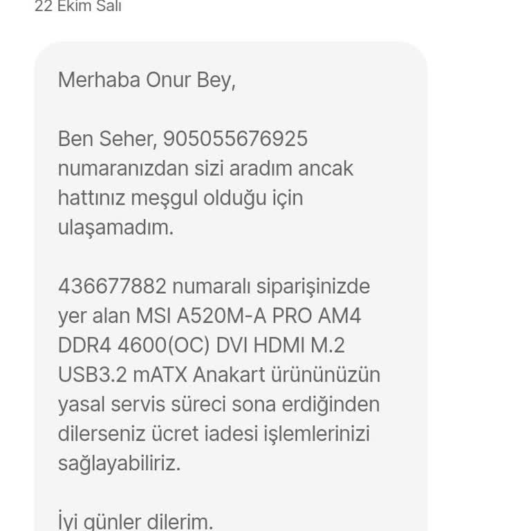 Para İadesi Bekleyen Müşteri Mağduriyeti
