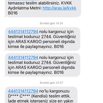 Aras Kargo Şirvan Şubesi Yanlış Teslimat Sorunu
