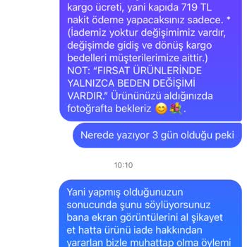 Kargo Ücretiyle Aldığım Ürünün Değişimi Yapılmadı