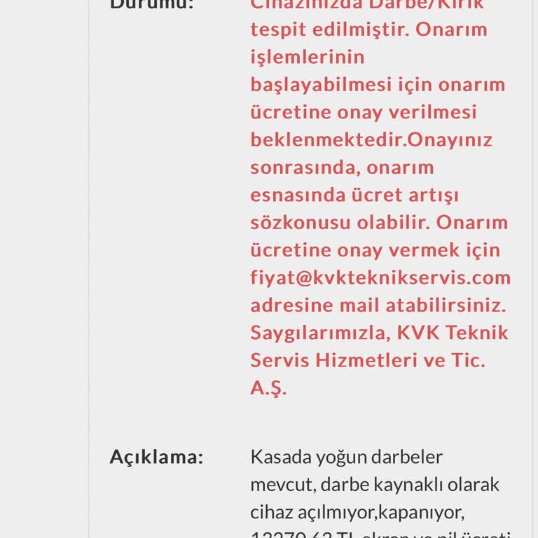 Yüksek Servis Ücreti Ve Tekrarlayan Ekran Sorunları