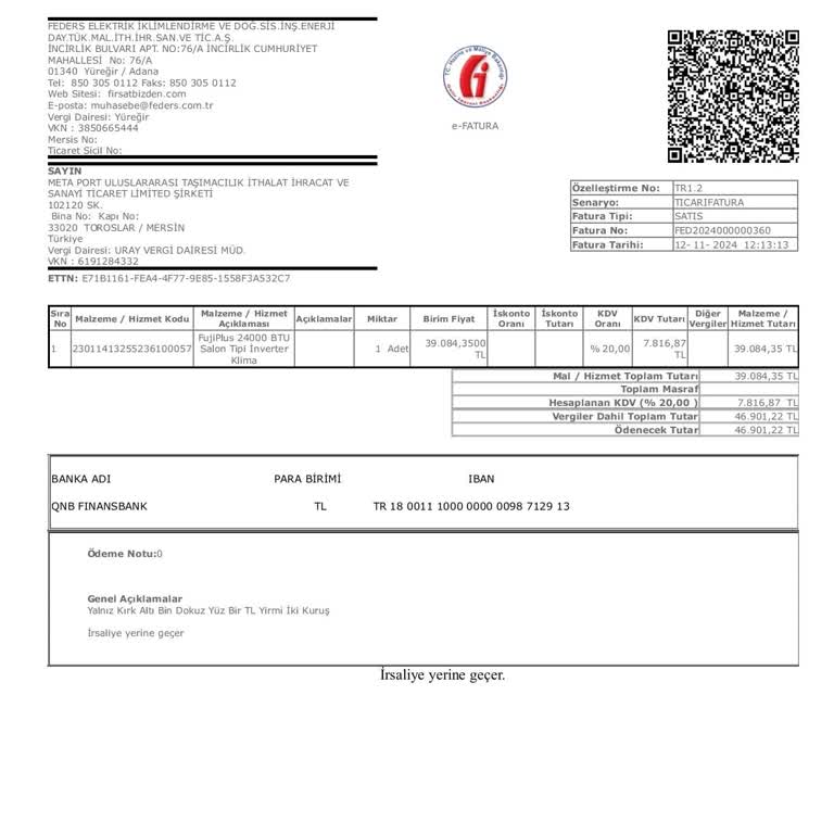 Feders Electric'ten Aldığım Klimanın Montaj Ücreti Şoku