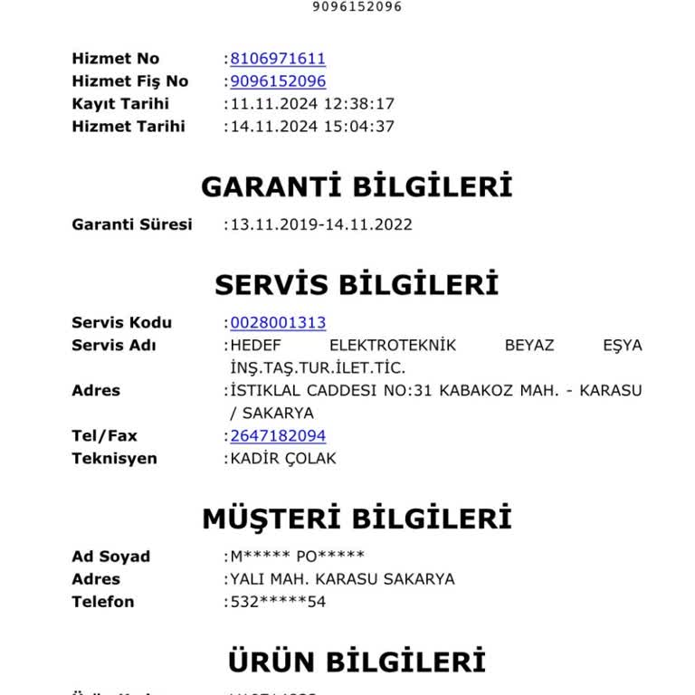 Vestel Servis Ücreti Ve Fatura Tutarsızlığı