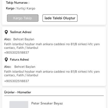 Yanlış Ürün Ve Numara Gönderimi