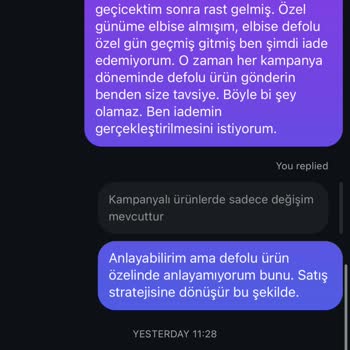 Özel Gün İçin Alınan Defolu Elbise Ve İade Sorunu