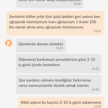 İptal Edilen Siparişlerin Ücreti İade Edilmiyor