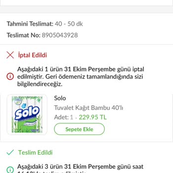 İptal Edilen Siparişlerin Ücreti İade Edilmiyor