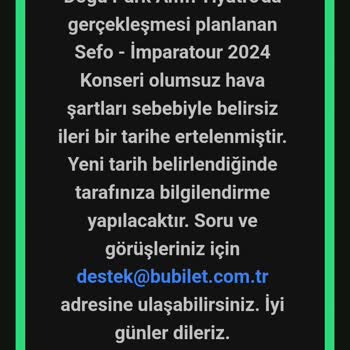 Ertelenen Konser Ve Geciken İade Sorunu