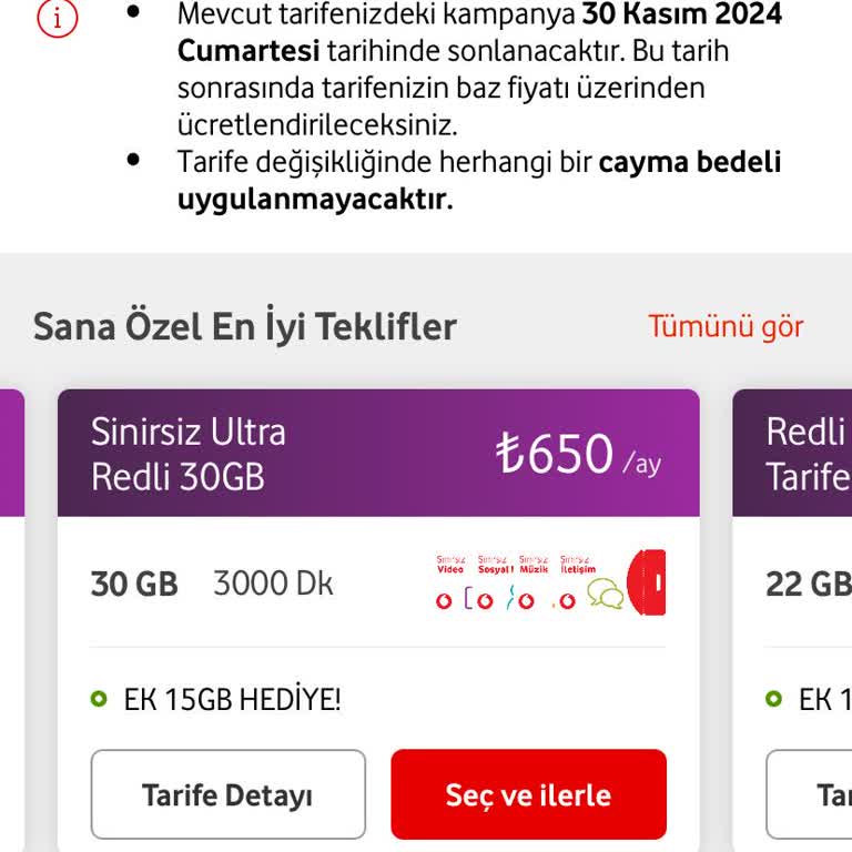 Vodafone'dan Şaşırtıcı Fiyat Artışı