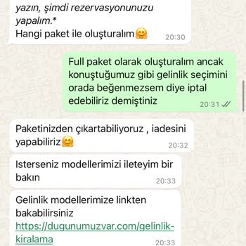 Gelinlik Paketi İadesi Sorunu
