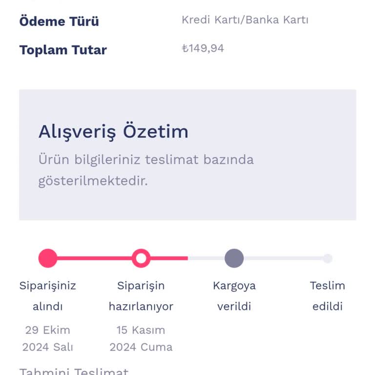Penti Siparişim Neden Hala Kargoya Verilmedi