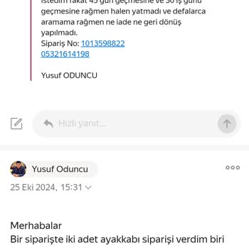 Sipariş Verilmeyen Ayakkabının Ücret İadesi Sorunu