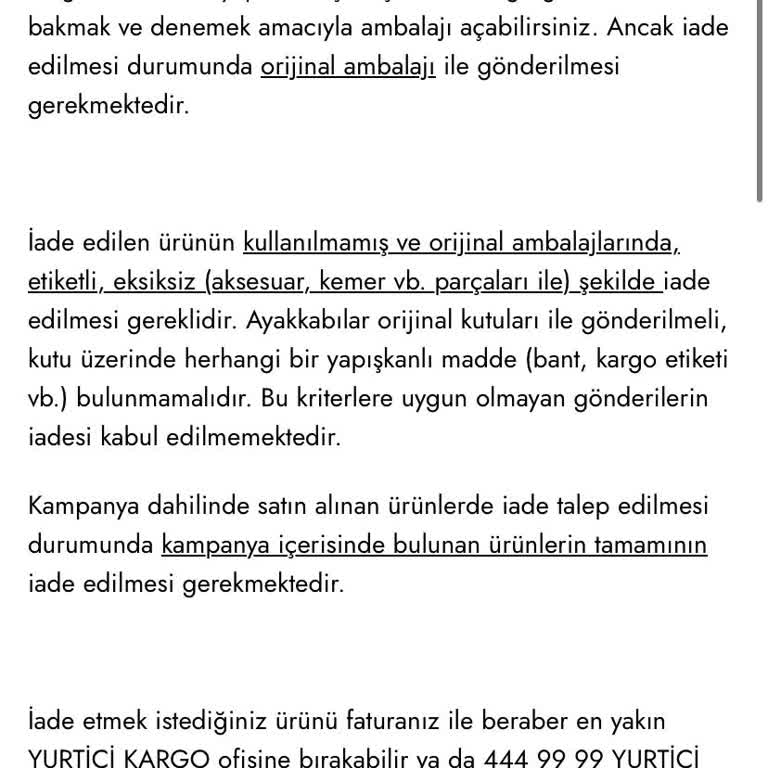 İade Sorunu Ve Yetersiz Bilgilendirme