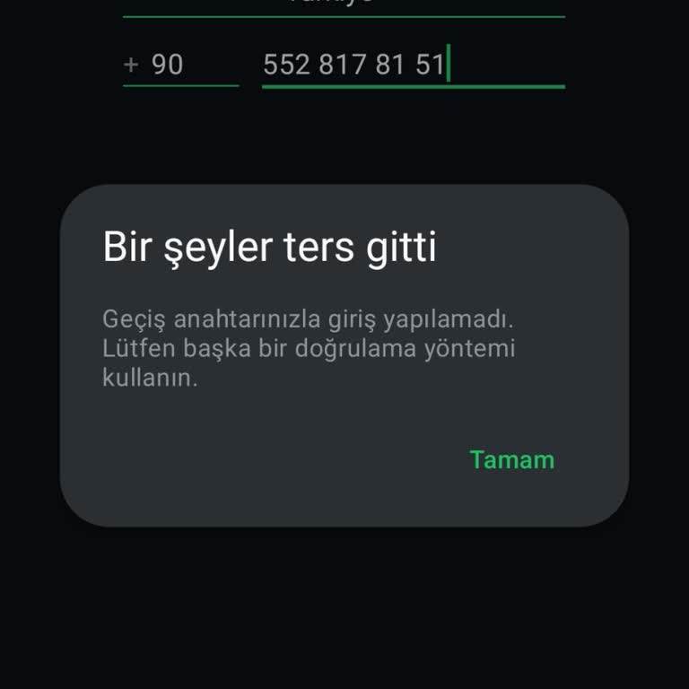 WhatsApp Giriş Sorunu Ve Kod Alma Problemi