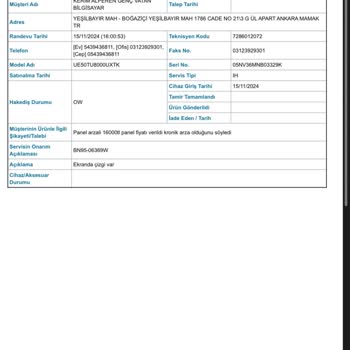 Samsung TV'nin Kronik Panel Sorunu