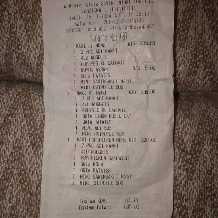 Popeyes'ta Hayal Kırıklığı: Yanlış Sipariş Ve Sert Yiyecekler