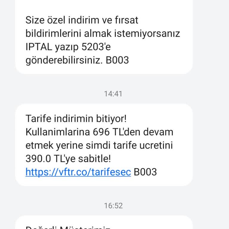 Vodafone Tarifemde Anlamsız Zam Ve İletişim Sorunları