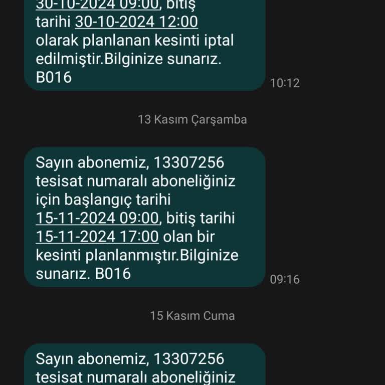 Planlı Kesinti Süresinin Aşılması