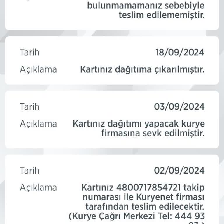 Kartımın Teslimatında Yaşanan Sorumsuzluk