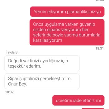 Yemeksepeti Siparişinde Teslimat Ve İade Sorunu