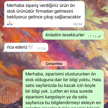 Kargolanmayan Kazak Siparişi