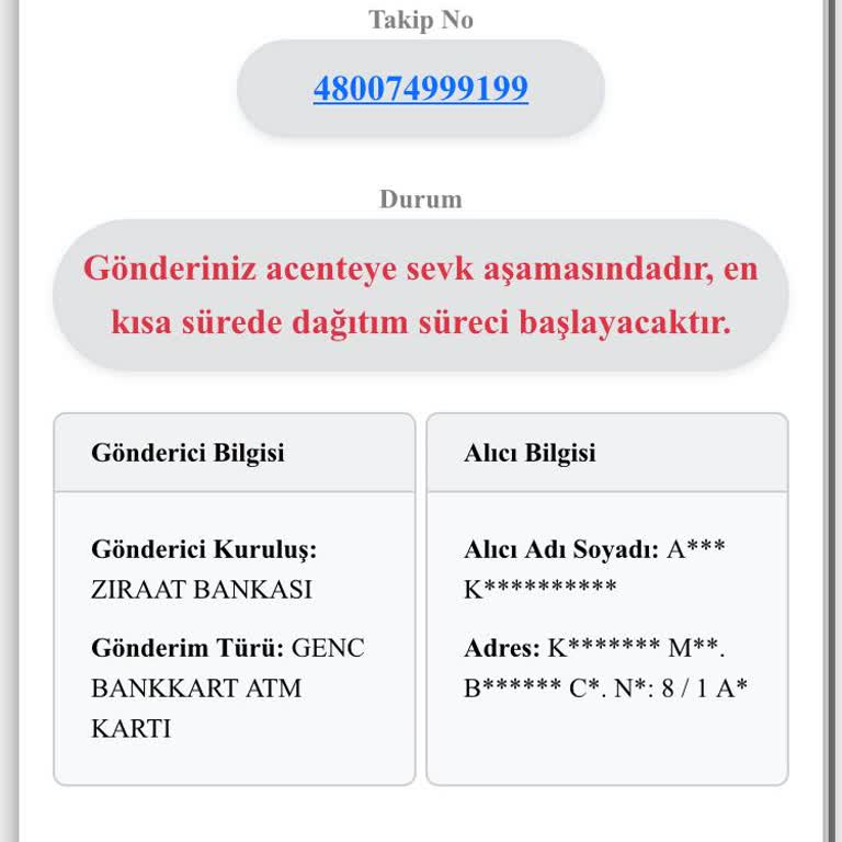 Kredi Kartı Teslimatında Gecikme Ve İletişim Sorunu