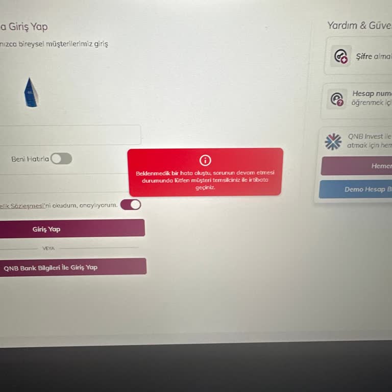 QNB Invest Hesabına Erişim Sorunu Ve Yetersiz Destek
