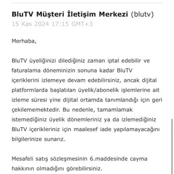 Blutv Üyelik İadesinde Yanlış Politika