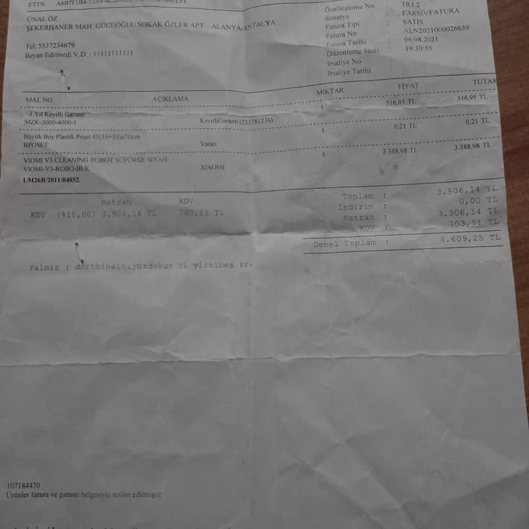 Sürekli Arızalanan Xiaomi Viomi V3 Robot Süpürge İçin Değişim Talebi