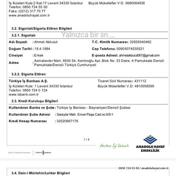 Hukuksuz Hayat Sigortası İptali Ve Ücret İadesi Talebi