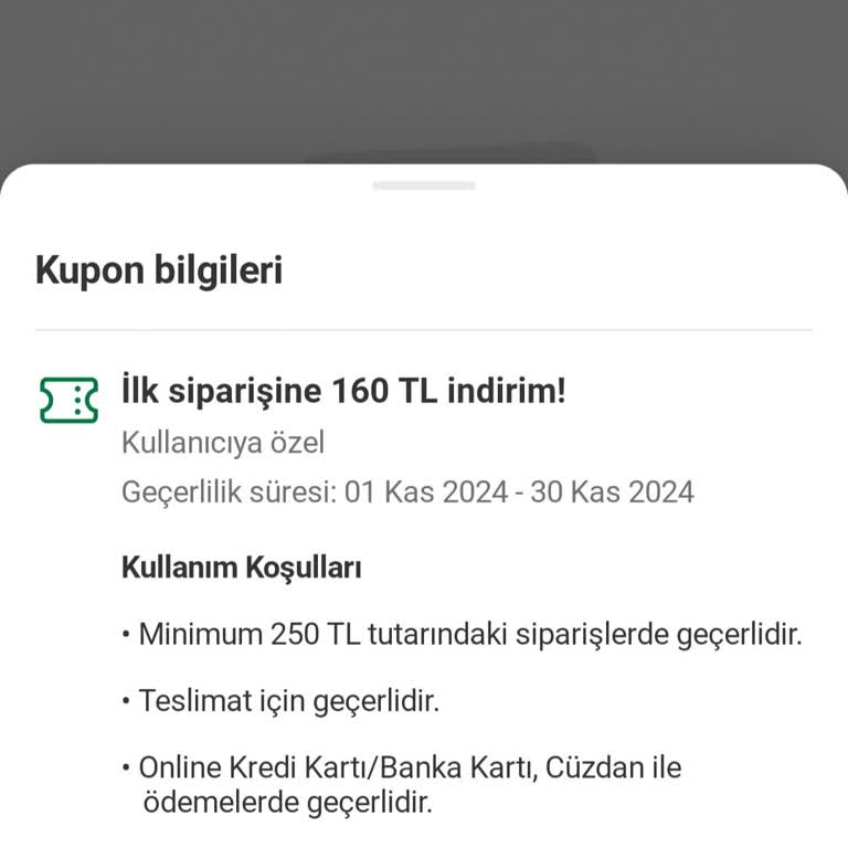 Yemeksepeti Kupon Kodu Sorunu
