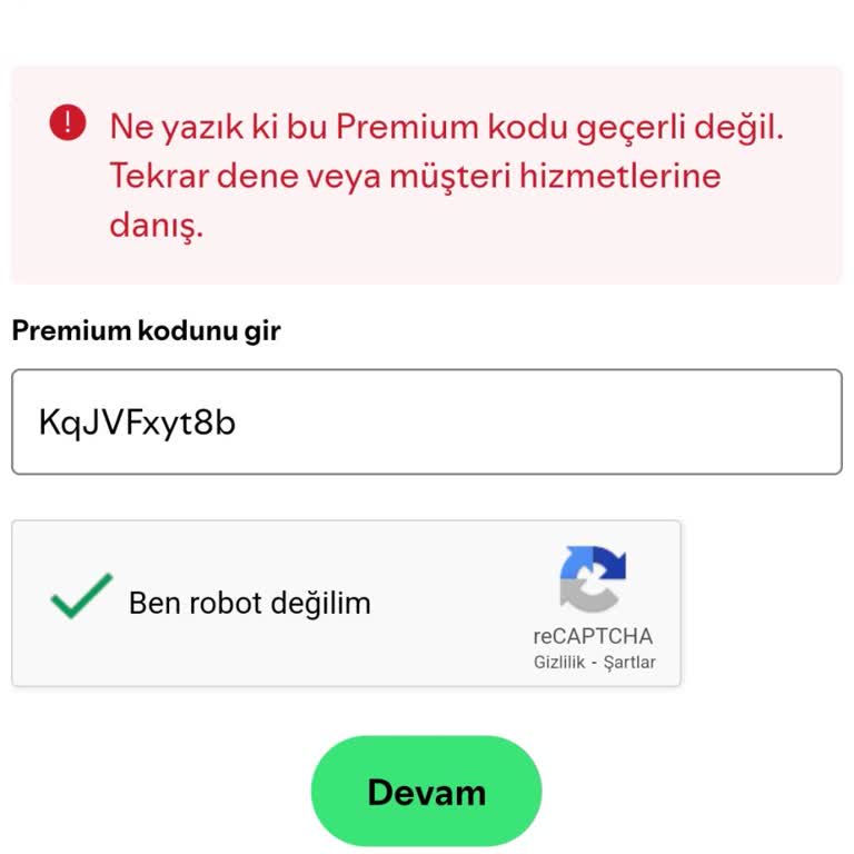 Yemeksepeti'nden Alınan Spotify Kodları Çalışmıyor