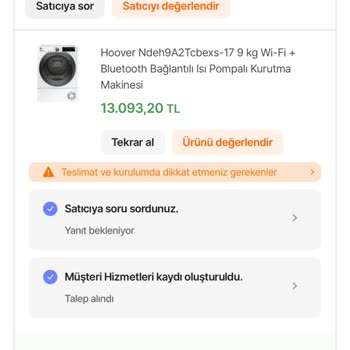 Kurutma Makinesi İptalinde Hepsiburada Hayal Kırıklığı