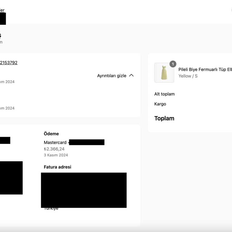 Svelte Chic'ten Alışverişte Hayal Kırıklığı: Yanlış Beden Ve Kalitesiz Ürün