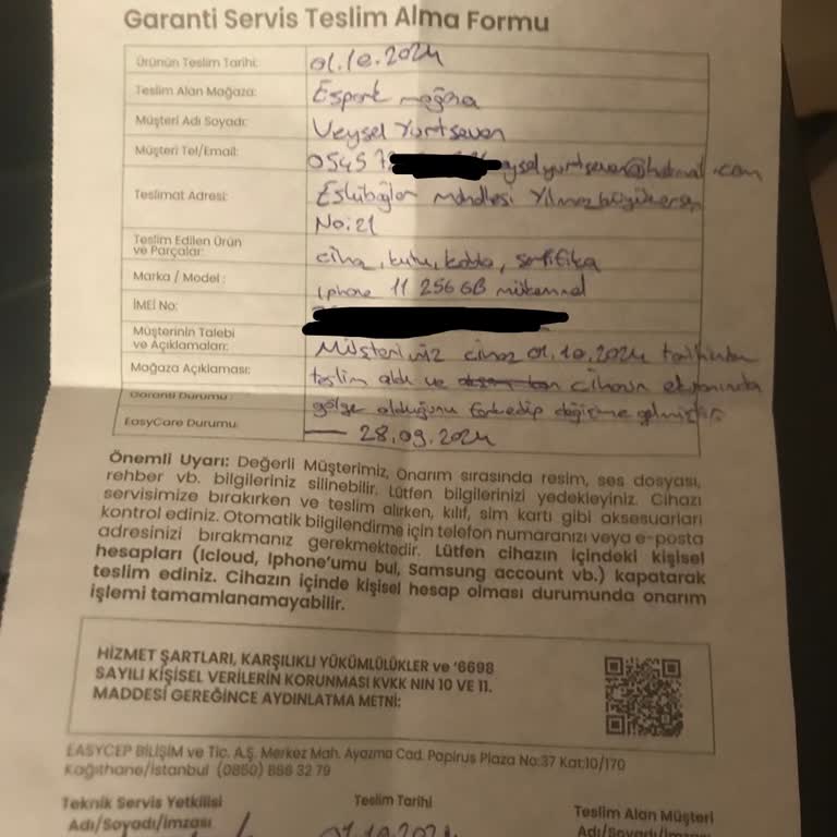 EasyCep'ten Alınan İphone 11'de Ekran Problemi Ve İade Sürecinde Gecikme