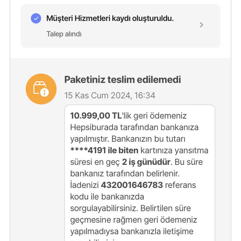 Kargo Teslimat Sorunu Ve İade Süreci Hakkında Şikayet