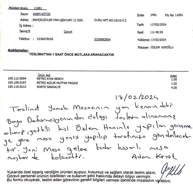 Kusurlu Ürün Ve Çözülmeyen Değişim Sorunu