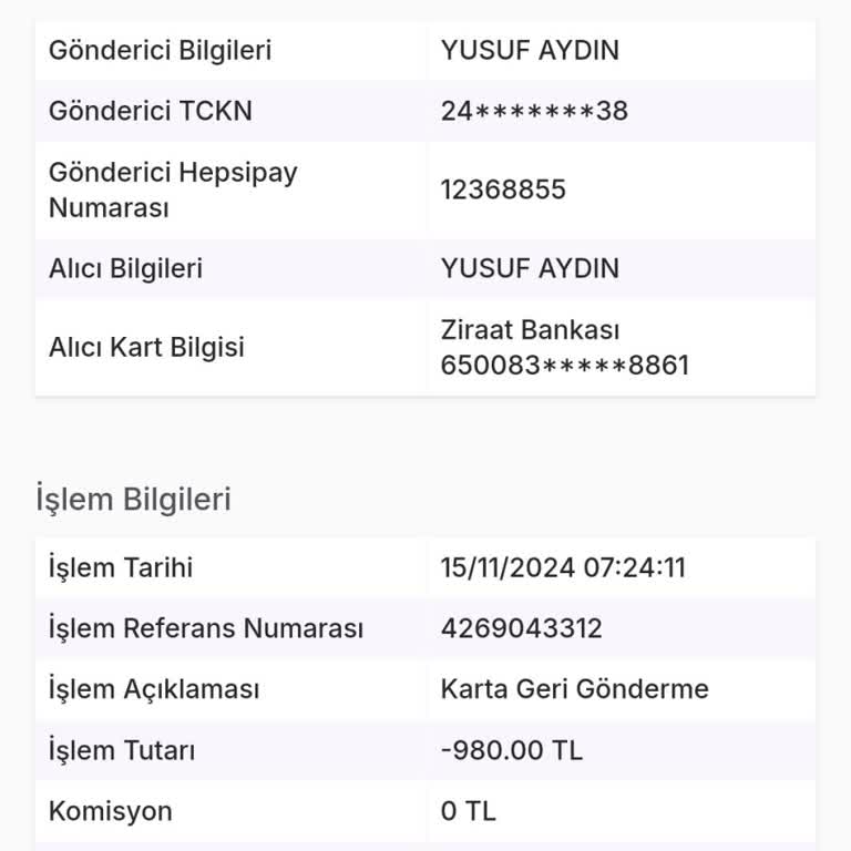 Hepsipay İade Sorunu: Bekleyen 980 TL